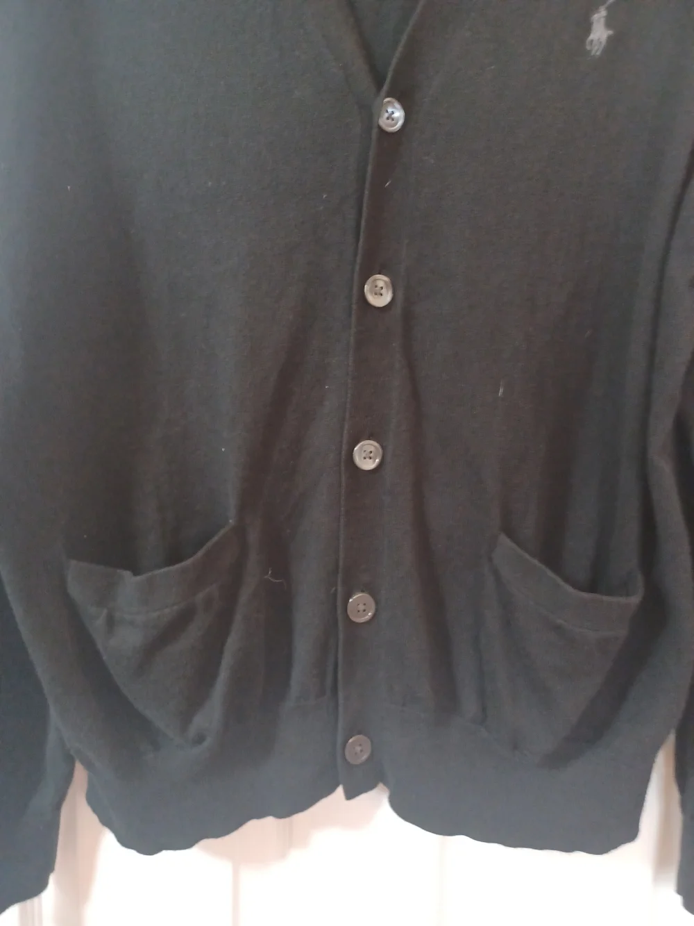 Polo Ralph Lauren Men's Black Pima Cotton V-Neck Cardigan Sweater Size XL